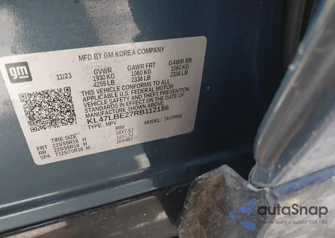 2024 Buick Envista Sport Touring Fwd from USA, damaged, VIN KL47LBE27RB112186